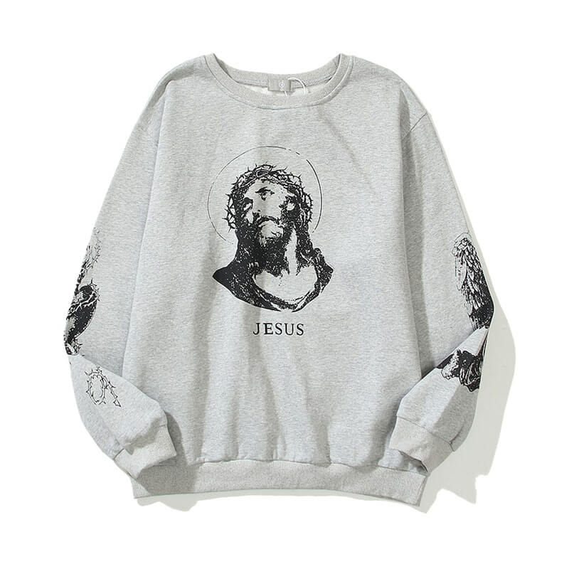 Jesus SAINT MXXXXXX logo crew-neck sweatshirt Jesus SAINT MXXXXXX logo crew-neck sweatshirt