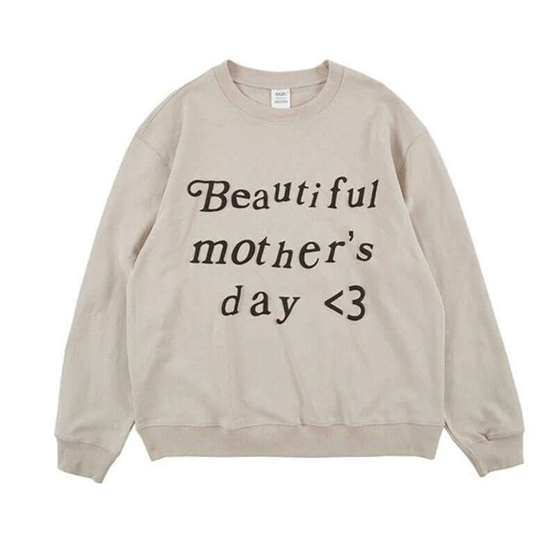 Kanye-West-Beautiful-Mothers-Day Kanye West Beautiful Mother\’s Day Crewneck Shirt Bone