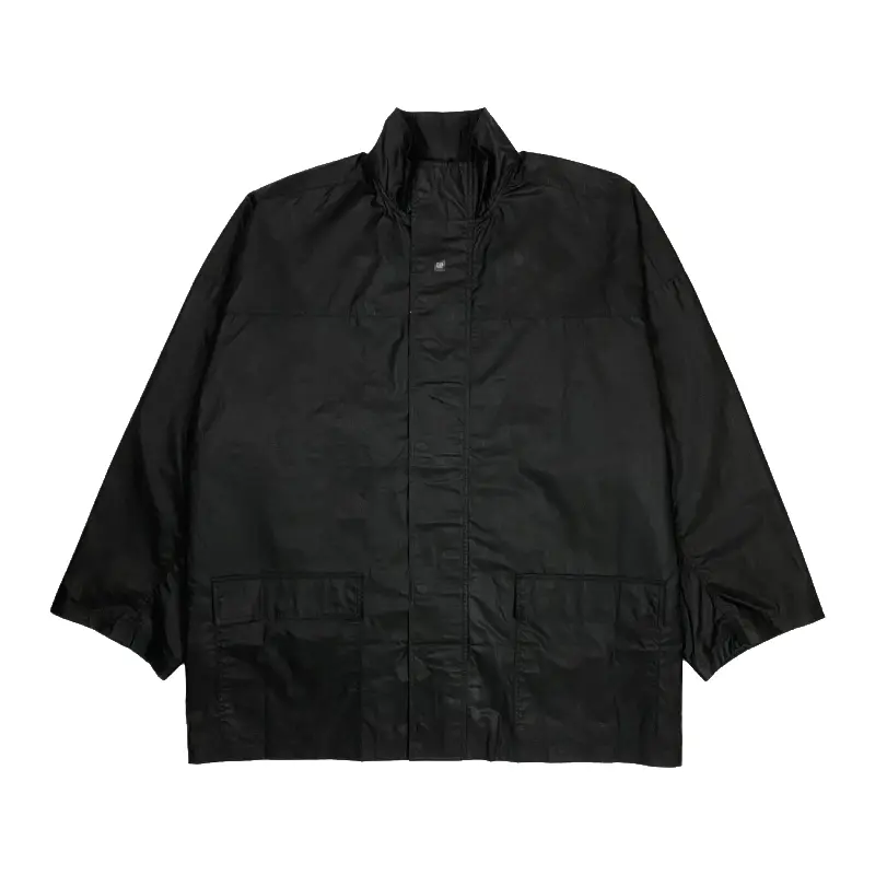 YGEBB Coated Cotton Light Parka In True Black YGEBB Coated Cotton Light Parka In True Black