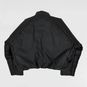 YGEBB Round Jacket V1 In Coated Cotton Black