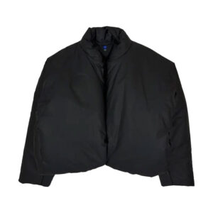 YGEBB Round Jacket V1 In Coated Cotton Black