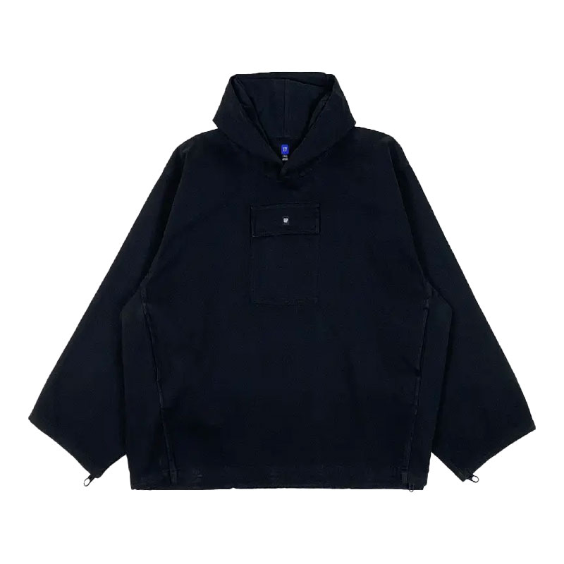 YGEBB Sateen Hooded Anorak In Black YGEBB Sateen Hooded Anorak In Black