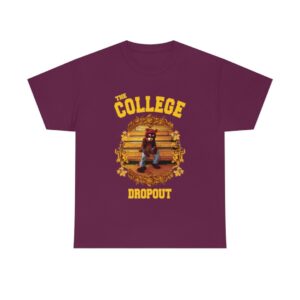 Kanye West College Dropout Bear Burgundy T Shirt