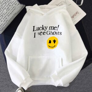 Gender: Unisex Material: Polyester, Cotton Applicable Season: Four Seasons Lucky Me I See Ghosts Pullovers Hoodie